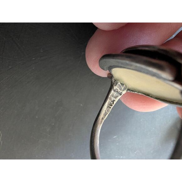 Vintage KALI Prosthetic Glass Eye Eyeball Ring Sterling Silver Hallmarked - Picture 8 of 11